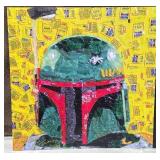 N - MIKE COFFEY SIGNED BOBA FETT HELMET COLLAGE