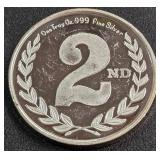 1 TROY OZ .999 FINE SILVER (888 AJ)