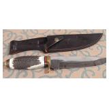 K - BUCK KNIFE WITH LEATHER SHEATH (S46)