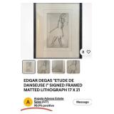 1880s EDGAR DEGAS SIGNED ART 30X23'  (G59)