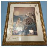 N1 - MICHAEL PARKES "DRAGON FLY" ART FRAMED 34X39"