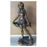 N1 - YOUNG GIRL IN DRESS STATUETTE 20.5"T (L336)