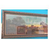 N1 - VINTAGE LANDSCAPE ART FRAMED 10X21" (L213)