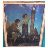N1 - MAXFIELD PARRISH PRINT FRAMED 20X16"