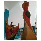 N1 - TWO ABSTRACT SCULPTURES 45" & 28"