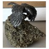 N1 - PEWTER EAGLE ON PYRITE NUGGET BASE (K138)
