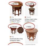 N1 - VINTAGE INLAID OCTAGONAL TABLE (INDIA) (L240)