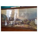 N1 - VINTAGE ART FRAMED 15X29" (L176)