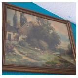 N1 - R  ATKINSON FOX ART FRAMED 17X20"