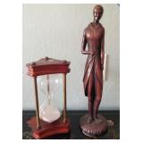 N1 - VINTAGE HOURGLASS & STATUETTE 16"T (L254)