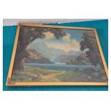 N1 - VINTAGE ART PRINT FRAMED 15X19"