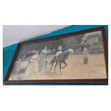N1 - VINTAGE ART PRINT FRAMED 16X29"