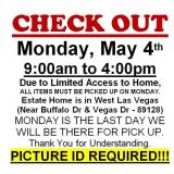 AUCTION PICK UP DAY & HOURS