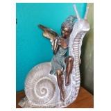 N1 - FAIRY & SNAIL SCULPTURE 23"T (L57)