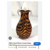 N1 - ART GLASS VASE & VINTAGE LIQUID HOURGLASS