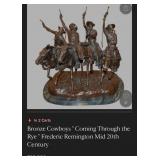 J4 - BRONZE COWBOY STATUE SCULPTURE SET