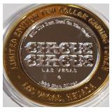 CIRCUS CIRCUS - $10 .999 FINE SILVER TOKEN (B40)