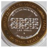 CIRCUS CIRCUS - $10 .999 FINE SILVER TOKEN (B41)