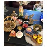 S2 - COLLECTIBLE FIGURINES, BASKETS, TRAY (L97)