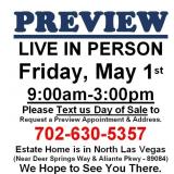 PREVIEW LIVE IN PERSON - Friday, May 1st
