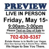 PREVIEW LIVE IN PERSON - Friday, May 15th