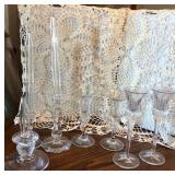 S2 - GLASS CANDLESTICKS, GLASS OIL CANDLES (L87)
