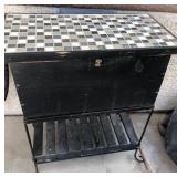 S2 - STORAGE BIN WITH MOSAIC TOP & CONTENTS