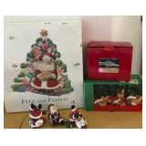 S2 - FITZ & FLOYD CANAPE PLATE, SANTAS & PUPPIES