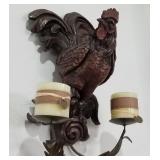 S2 - ROOSTER WALL DECOR CANDLE SCONCE (S77)
