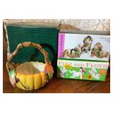 S2 - FITZ & FLOYD BASKET & BUNNY FIGURINES (L61)