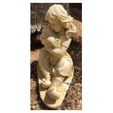 S2 - YOUNG GIRL WITH DOG GARDEN STATUETTE