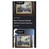 THOMAS KINKADE "CARMEL OCEAN AVE..." ART WITH COA