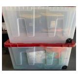 K - TWO WHEELED STORAGE BINS WITH CONTENTS (S193)