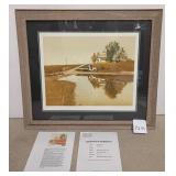 K - MERV CORNING "RAIN POOL" ART FRAMED WITH COA
