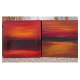 K - TWO PIECES ABSTRACT ART (S42)