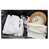 K - BIN WITH WALL CLOCK & TOWELS (P192)