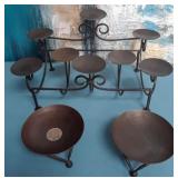 K - LOT OF THREE CANDLE HOLDERS (P199)