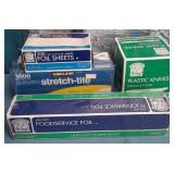 K - MIXED LOT OF FOOD WRAP & PLASTIC KNIVES (P68)