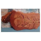 K - DECORATIVE WOODEN PIECE WITH MARQUETRY DESIGN