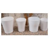 K - FOUR WHITE CERAMIC PLANTERS (S71)