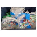 K - LOT OF CHRISTMAS DECORATIONS AND BIN (S39)