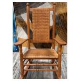 11 - CLASSIC WOOD WOVEN ROCKING CHAIR