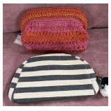 43 - KNIT STRIPED COSMETIC POUCH SET (W37)