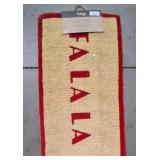 43 - RED CREAM COIR DOORMAT WITH TEXT (N8)