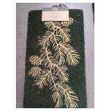43 - GREEN PINE CONE PATTERN COIR MAT (N7)
