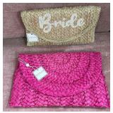 43 - SHIRALEAH WOVEN STRAW CLUTCH PAIR (W38)