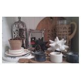 43 - ASSORTED HOME DECOR AND SERVING ACCENTS