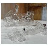 11 - NOVELTY GLASS MOTORCYCLE DECANTERS SET