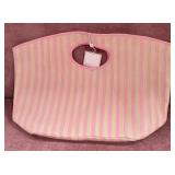 43 - PINK STRIPED BEACH TOTE BAG
