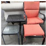 11 - PATIO CHAIR WITH OTTOMAN TABLE SET
